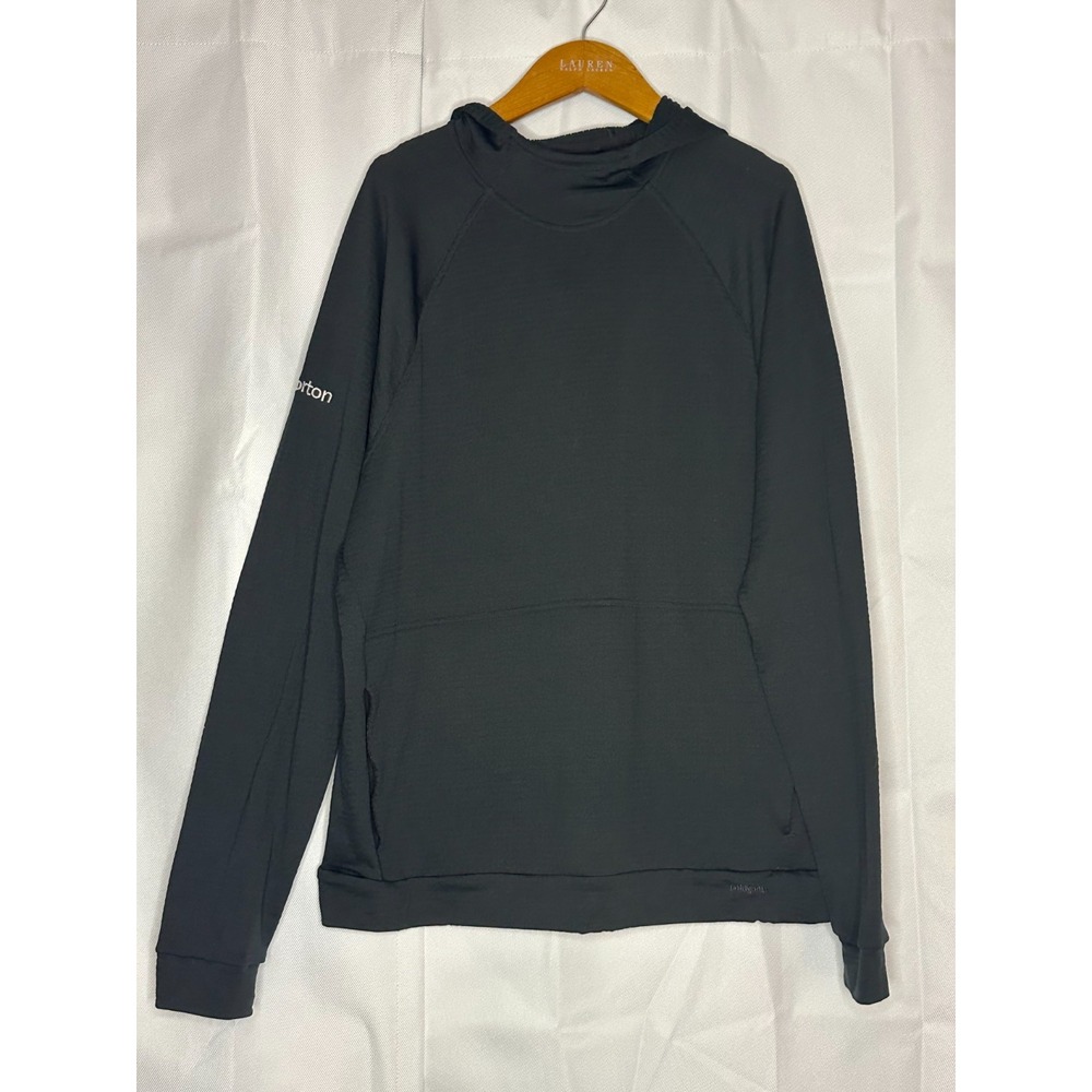 Patagonia Capilene Thermal Weight Hoodie Mens L Black Pullover Norton Base Layer